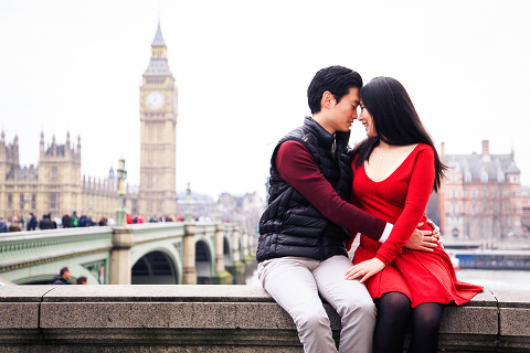 engagement pre wedding photo shoot london westminster big ben spring couple love _ 04
