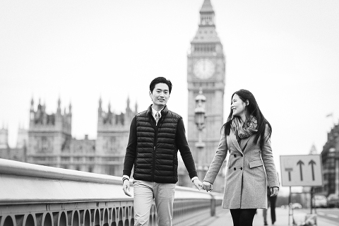 engagement pre wedding photo shoot london westminster big ben spring couple love _ 15