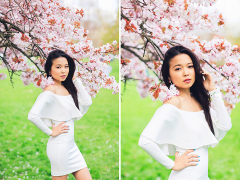 spring sakura cherry blossom fashion portrait asian beauty photo shoot london regents park _04