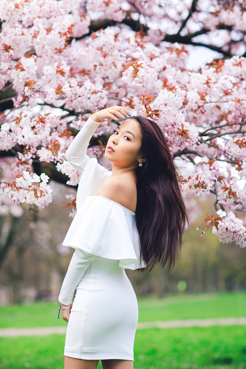 spring sakura cherry blossom fashion portrait asian beauty photo shoot london regents park _06