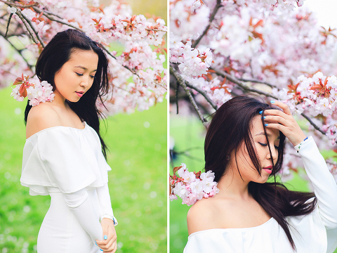 spring sakura cherry blossom fashion portrait asian beauty photo shoot london regents park _07