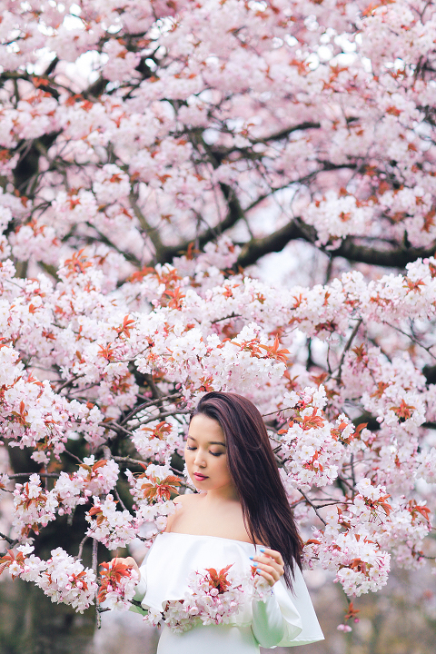 spring sakura cherry blossom fashion portrait asian beauty photo shoot london regents park _08