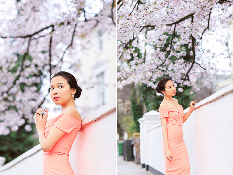 spring sakura cherry blossom fashion portrait asian beauty photo shoot london regents park _10