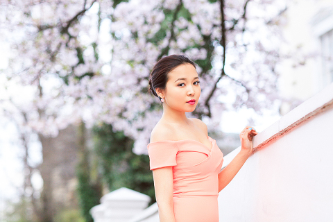 spring sakura cherry blossom fashion portrait asian beauty photo shoot london regents park _11