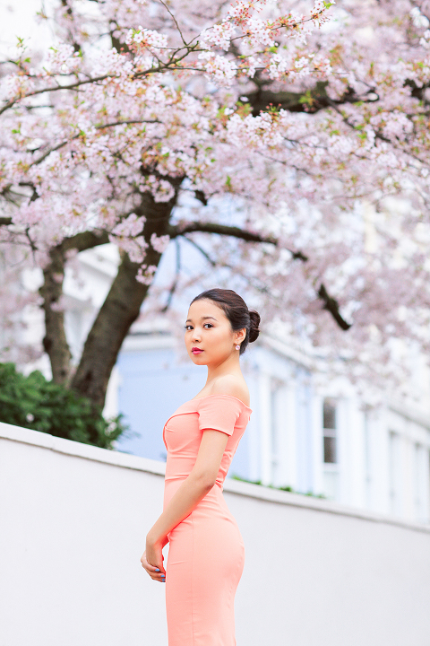 spring sakura cherry blossom fashion portrait asian beauty photo shoot london regents park _12
