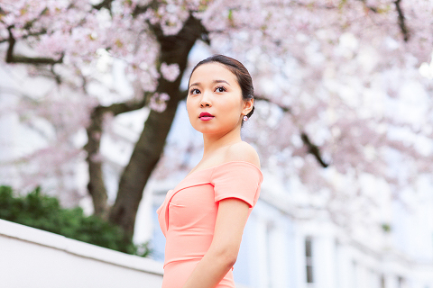 spring sakura cherry blossom fashion portrait asian beauty photo shoot london regents park _13