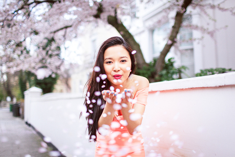spring sakura cherry blossom fashion portrait asian beauty photo shoot london regents park _15