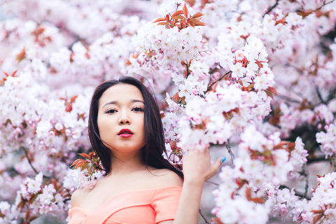 spring sakura cherry blossom fashion portrait asian beauty photo shoot london regents park _17