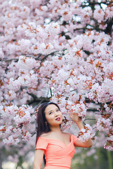 spring sakura cherry blossom fashion portrait asian beauty photo shoot london regents park _19