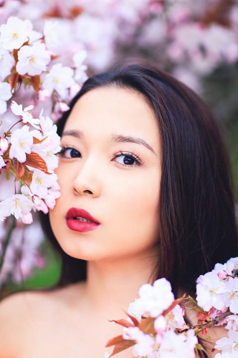 spring sakura cherry blossom fashion portrait asian beauty photo shoot london regents park _20