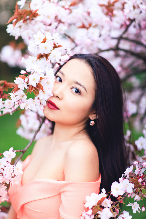 spring sakura cherry blossom fashion portrait asian beauty photo shoot london regents park _22