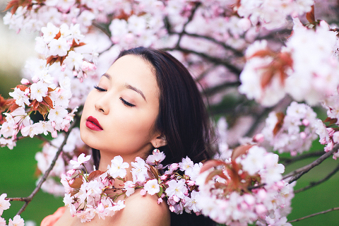 spring sakura cherry blossom fashion portrait asian beauty photo shoot london regents park _23