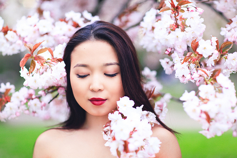 spring sakura cherry blossom fashion portrait asian beauty photo shoot london regents park _25