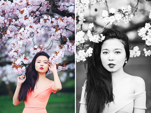 spring sakura cherry blossom fashion portrait asian beauty photo shoot london regents park _26