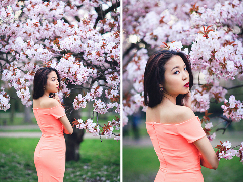 spring sakura cherry blossom fashion portrait asian beauty photo shoot london regents park _27