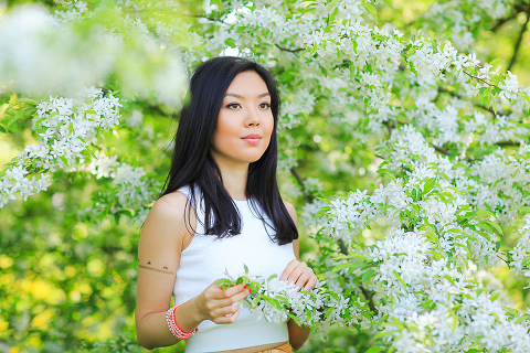 portrait photo shoot London spring regents park garden (8)
