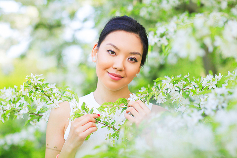 portrait photo shoot London spring regents park garden (9)