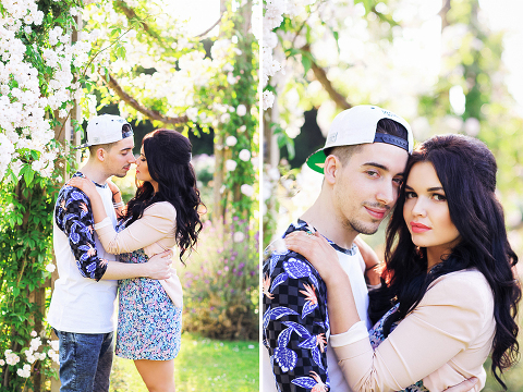 Couples engagement love pre wedding photo shoot London Regents park Marylebone summer garden  (16)