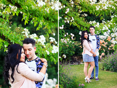 Couples engagement love pre wedding photo shoot London Regents park Marylebone summer garden  (25)
