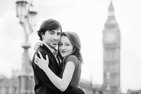 couples engagement pre wedding London photo shoot love story Big Ben Westminster red dress romantic (10)