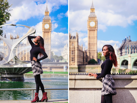 fashion portrait London photo shoot autumn Westminster Big Ben  (1)