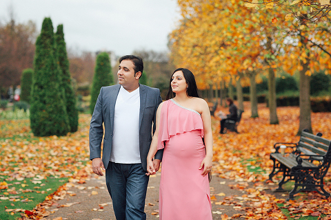 pregnancy maternity couples photo shoot autumn London Regent's park (1)