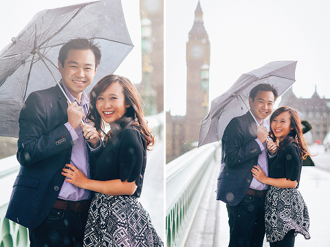 couples engagement love story pre wedding London photo shoot rainy day autumn westminster big ben  (12)