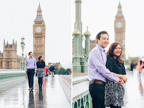 couples engagement love story pre wedding London photo shoot rainy day autumn westminster big ben  (15)