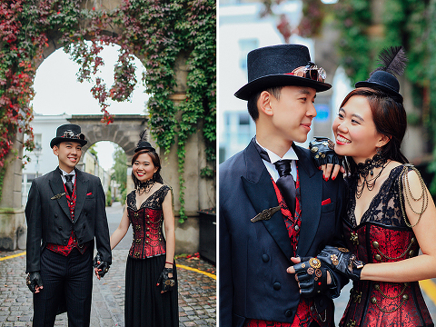 london engagement cosplay pre wedding vintage fantasy autumn photo shoot kynance mews kensington (1)