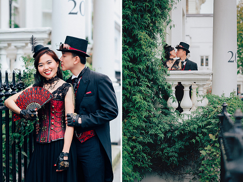 london engagement cosplay pre wedding vintage fantasy autumn photo shoot kynance mews kensington (11)