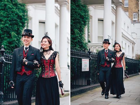 london engagement cosplay pre wedding vintage fantasy autumn photo shoot kynance mews kensington (12)
