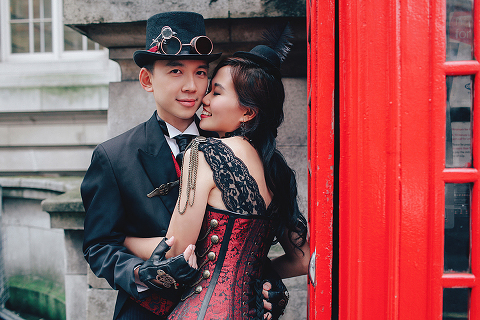 london engagement cosplay pre wedding vintage fantasy autumn photo shoot kynance mews kensington (17)