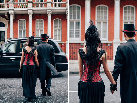 london engagement cosplay pre wedding vintage fantasy autumn photo shoot kynance mews kensington (18)