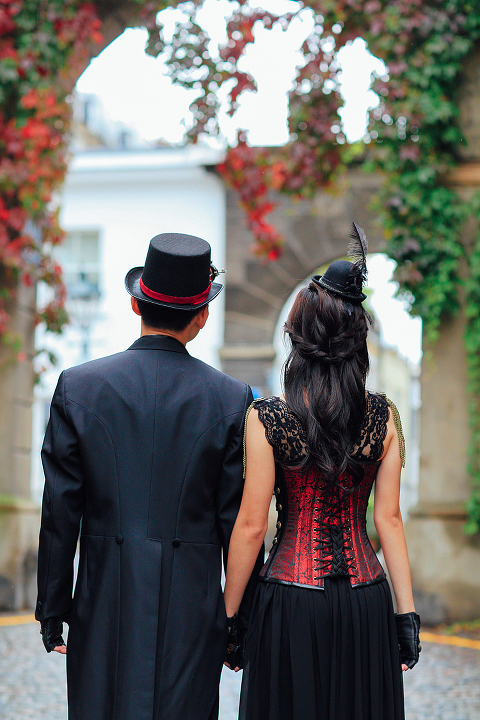 london engagement cosplay pre wedding vintage fantasy autumn photo shoot kynance mews kensington (3)