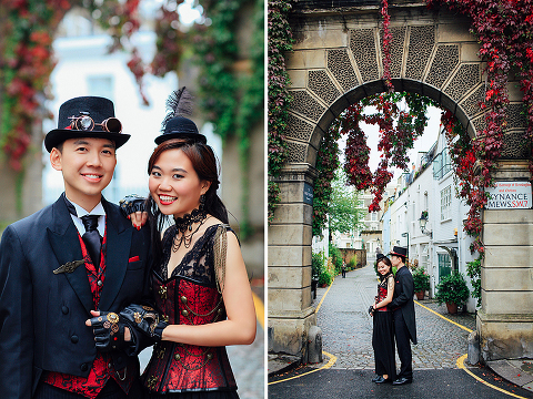 london engagement cosplay pre wedding vintage fantasy autumn photo shoot kynance mews kensington (6)