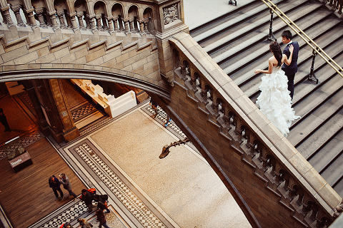 engagement pre wedding photographer London Kensington Natural history museum rainy day couple  (11)