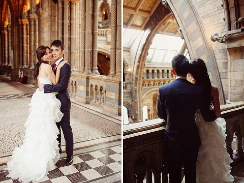 engagement pre wedding photographer London Kensington Natural history museum rainy day couple  (12)