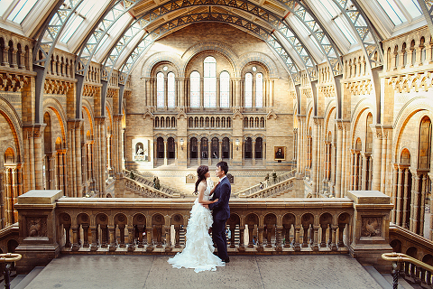 engagement pre wedding photographer London Kensington Natural history museum rainy day couple  (15)
