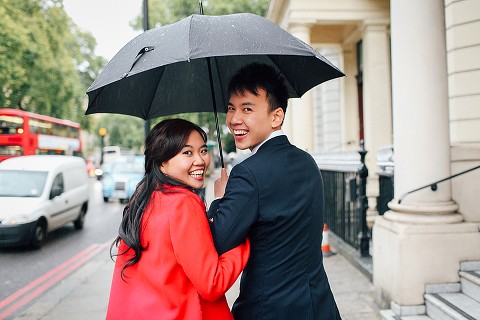 engagement pre wedding photographer London Kensington Natural history museum rainy day couple  (31)