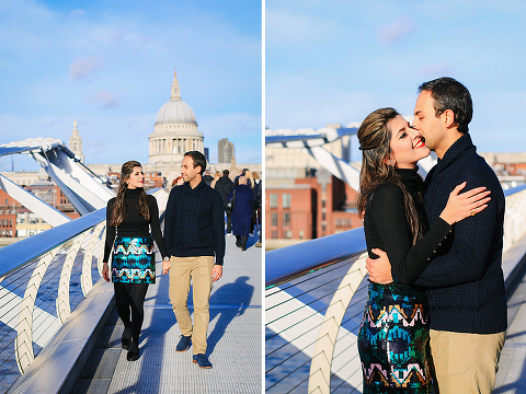 st pauls cathedral millenium bridge engagement couples photo shoot winter (8)