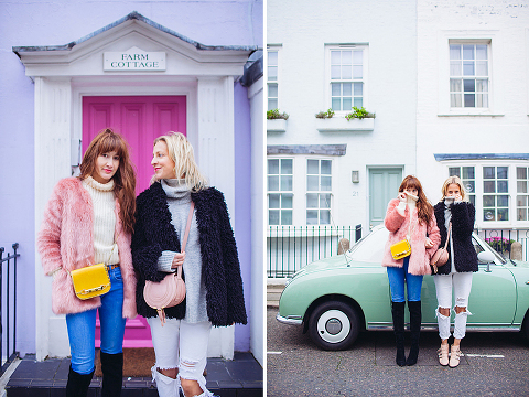street style fashion portrait photographer London Notting Hill winter Belle and Bunty colourful
