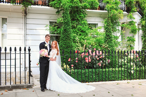 Wedding summer London Chelsea High Rocks Kent Tunbridge Wells red hair bride  (2)