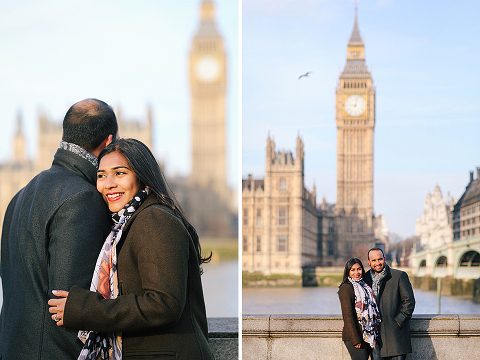 winter London outdoor couples Valentines day photo shoot engagement Westminster Big Ben tower Bridge (3)
