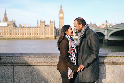 winter London outdoor couples Valentines day photo shoot engagement Westminster Big Ben tower Bridge (4)