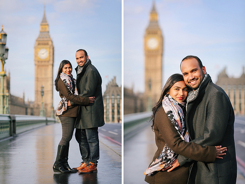 winter London outdoor couples Valentines day photo shoot engagement Westminster Big Ben tower Bridge (8)
