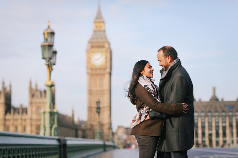 winter London outdoor couples Valentines day photo shoot engagement Westminster Big Ben tower Bridge (9)