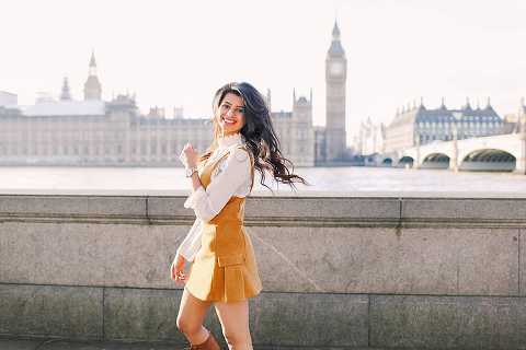 London outdoor portrait spring photo shoot fashion street style model westminster big ben st james park sunset (3)