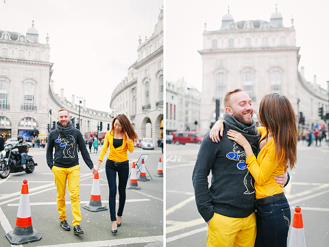 valentines day love couples engagement photo shoot London balloons piccadilly westminster big ben spring park yellow