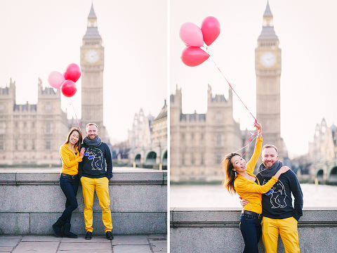 valentines day love couples engagement photo shoot London balloons piccadilly westminster big ben spring park yellow (53)