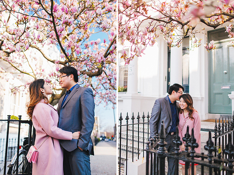 south kensington london spring magnolia natural history museum notting hill engagement pre wedding couples photo shoot (22)